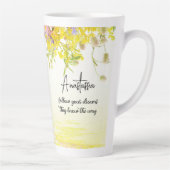 猫付きドリームキャッチャー |夢後を追の中 カフェラテマグ (右)