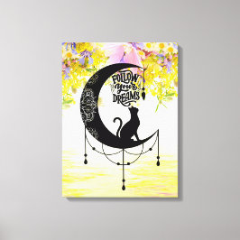 猫付きドリームキャッチャー |夢後を追の中 キャンバスプリント