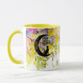 猫付きドリームキャッチャー |夢後を追の中 マグカップ (左)