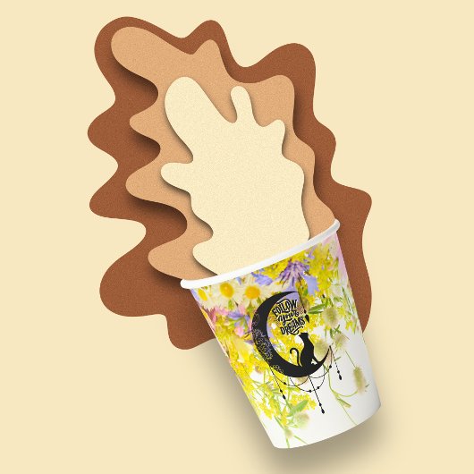 猫付きドリームキャッチャー |夢後を追の中 紙コップ