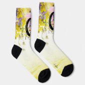 猫付きドリームキャッチャー |後を追夢を見カスタムる ソックス (右)