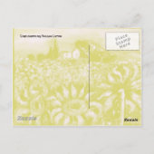 猫付きヒマワリ – 詳細 ポストカード (裏面)