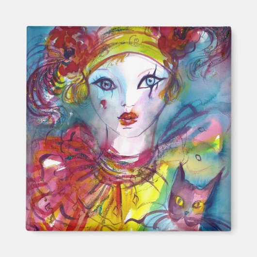 猫付きピエロ マグネット (正面)