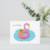 猫付き夏はがき ポストカード (スタンド正面)