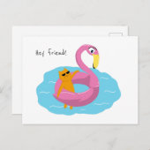 猫付き夏はがき ポストカード (正面/裏面)