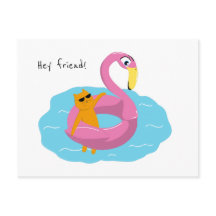 猫付き夏はがき