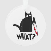 猫何おもしろい黒シャツ殺意のある猫 オーナメント (正面)