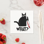猫何おもしろい黒シャツ殺意のある猫 スタンダードカクテルナプキン (インサイチュ)