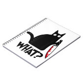 猫何おもしろい黒シャツ殺意のある猫 ノートブック (左側)