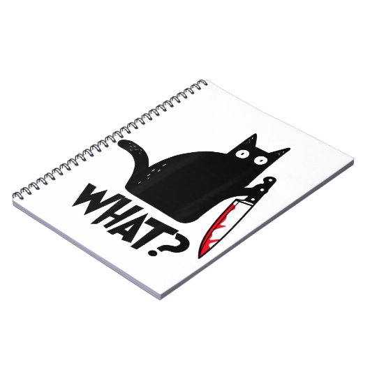 猫何おもしろい黒シャツ殺意のある猫 ノートブック (左側)
