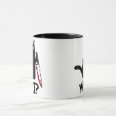 猫何おもしろい黒シャツ殺意のある猫 マグカップ (中央)