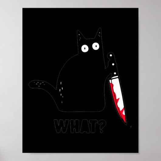猫何おもしろい黒猫シャツ人殺し猫機具 ポスター (正面)