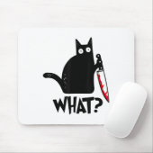 猫何おもしろい黒猫ナイフ殺傷猫 マウスパッド (マウス)