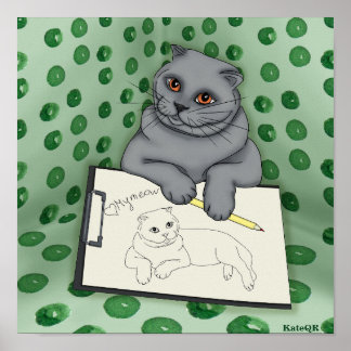 猫作家。マイニャー ポスター