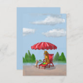 猫使用人とプードルの札 サンキューカード (正面/裏面)