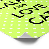 猫保のポスター |緑の水玉模様 ポスター (角)