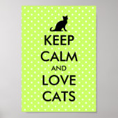 猫保のポスター |緑の水玉模様 ポスター (正面)