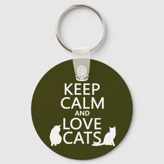 猫保を愛し穏やかに キーホルダー (正面)
