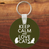猫保を愛し穏やかに キーホルダー (正面)