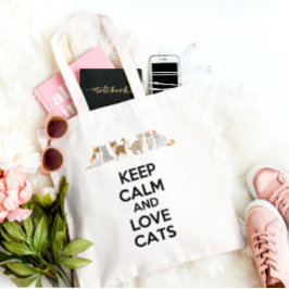 猫保を愛し穏やかに トートバッグ