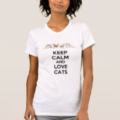 猫保を愛し穏やかに Tシャツ (正面)