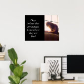 猫信じは神だ ポスター (ホームオフィス)