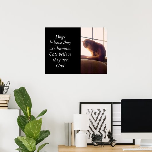 猫信じは神だ ポスター (ホームオフィス)