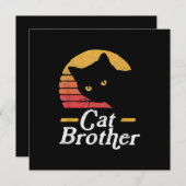猫兄弟ヴィンテージスタイルレトロギフト猫好き シーズンカード (正面/裏面)