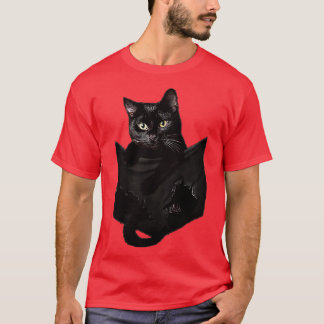 猫入りポケット黒猫インポケット Tシャツ