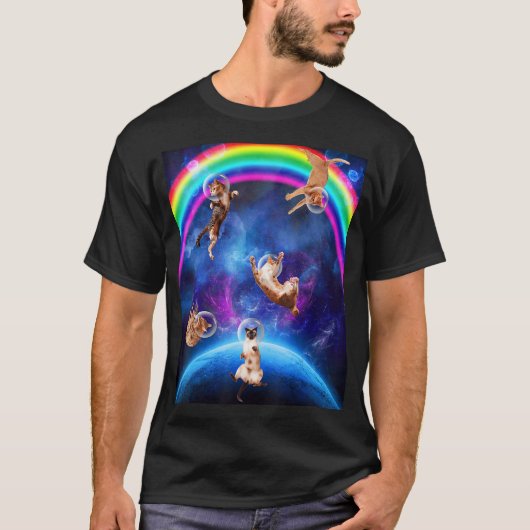 猫入り宇宙キットンアウター銀河系猫 Tシャツ (正面)