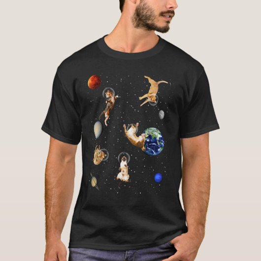 猫入り宇宙キットンアウター銀河系猫 Tシャツ (正面)