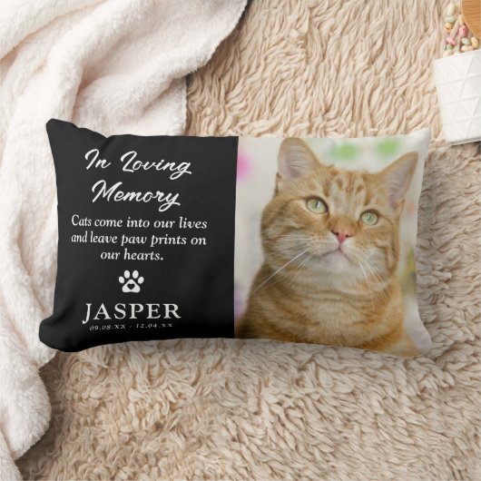 猫写真と悔やみや弔慰引用文ペットロス記念館 ランバークッション (ブランケット)