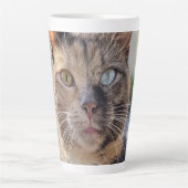 猫写真の追加カスタマイズ カフェラテマグ (正面)