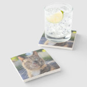 猫写真の追加カスタマイズ ストーンコースター (横)