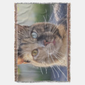 猫写真の追加カスタマイズ スローブランケット (正面縦)