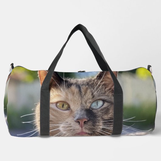 猫写真の追加カスタマイズ ダッフルバッグ (正面)
