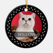 猫写真オーナメントパーソナライズされた- Pet Keepsake セラミックオーナメント (正面)