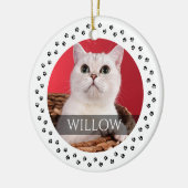 猫写真オーナメントパーソナライズされた- Pet Keepsake セラミックオーナメント (左)