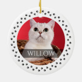 猫写真オーナメントパーソナライズされた- Pet Keepsake セラミックオーナメント (裏面)