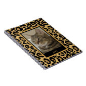 猫写真カスタム名豹の柄ノート ノートブック (右側)