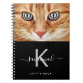 猫写真カスタム白黒モノグラム ノートブック (正面)
