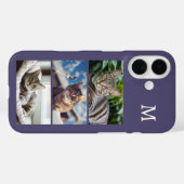 猫写真ギャラリーペットラバーバイオレットモノグラムの Case-Mate iPhoneケース (裏面 (横))