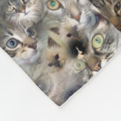 猫写真コラージュとロゴ、Med フリースブランケット (角)