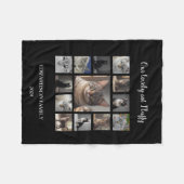 猫写真コラージュのモノグラム名を作成する フリースブランケット (正面(横))