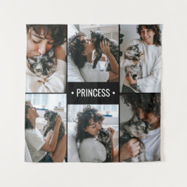 猫写真コラージュモノグラムの タペストリー