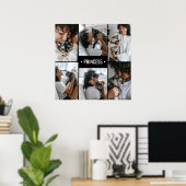 猫写真コラージュモノグラムの ポスター (ホームオフィス)