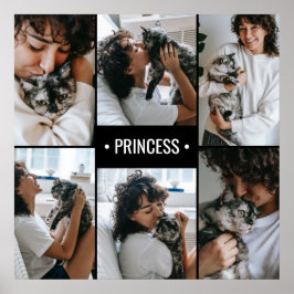 猫写真コラージュモノグラムの ポスター