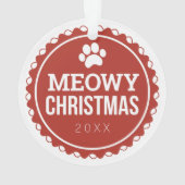 猫写真パーソナライズされたのポープリント オーナメント (裏面)