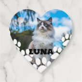 猫写真パーソナライズされたメッセージカード（名前あり） フェイバータグ (正面)