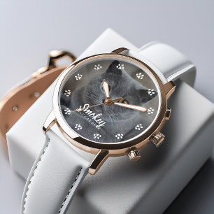 猫写真パーソナライズされた 腕時計